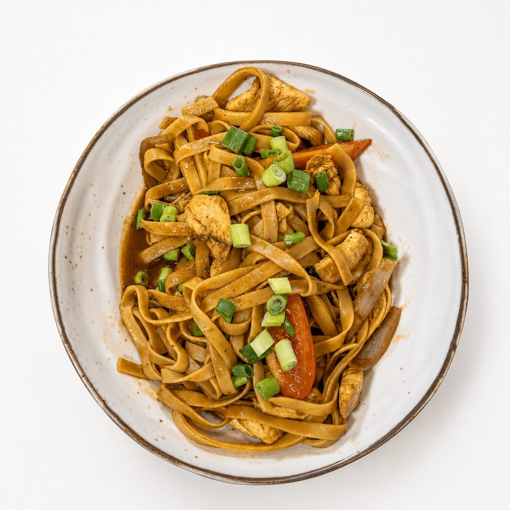 Tallarin Saltado Shrimp Lunch.