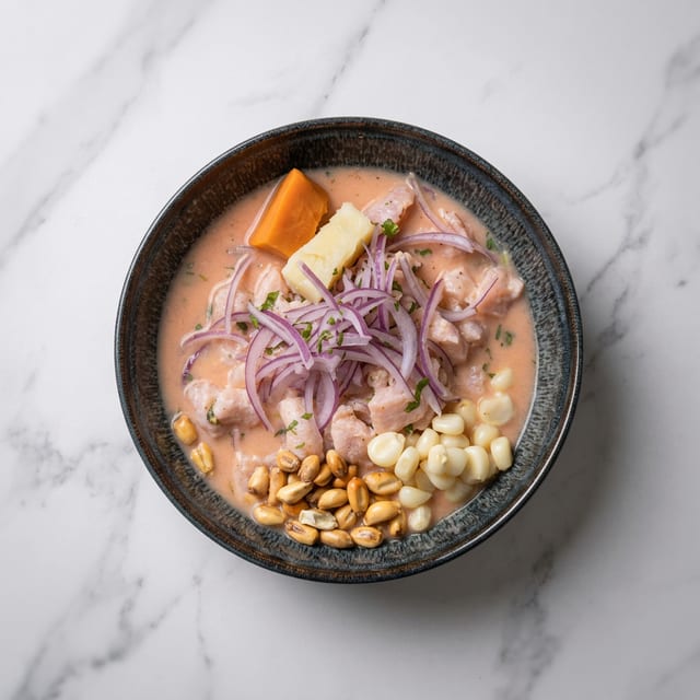 Ceviche de Pescado & Camaron.